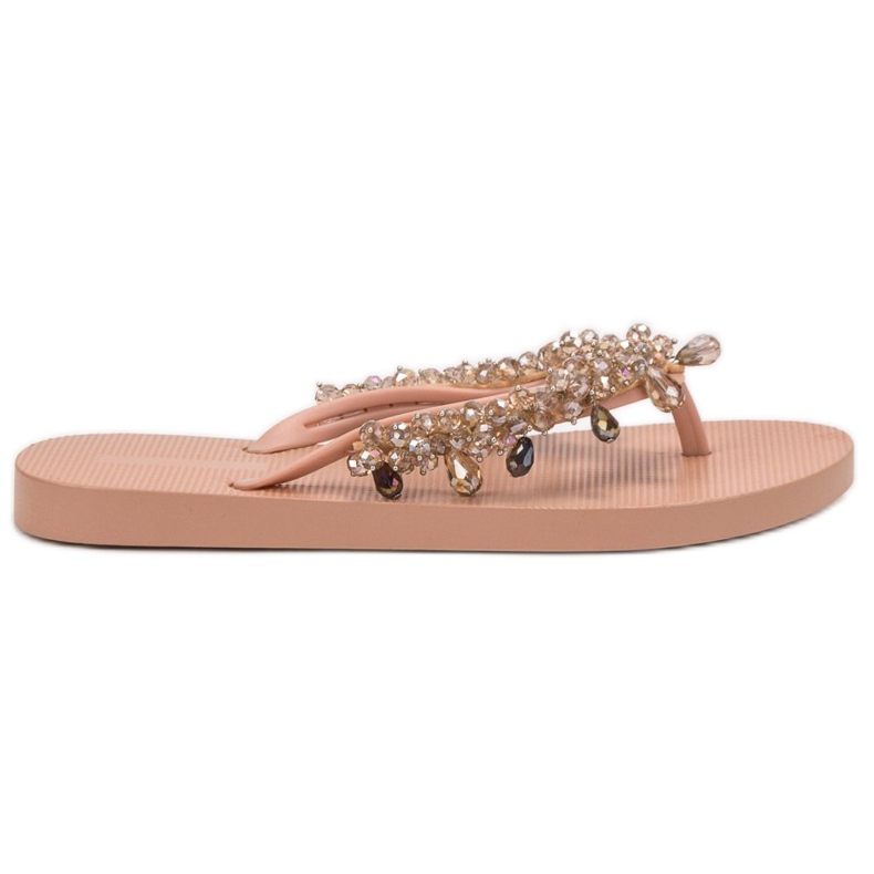 SHELOVET Gumové žabky s ornamenty žlutá