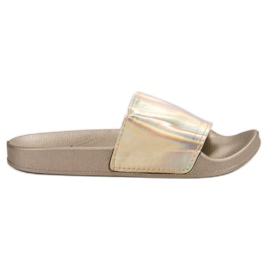 Small Swan Módní zlaté pantofle béžový Small Swan Módní zlaté pantofle béžový