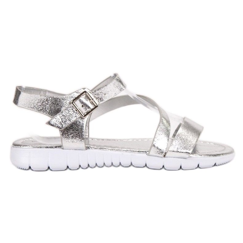 SHELOVET Sandály se zapínáním na přezku šedá