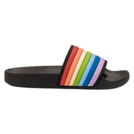 Sweet Shoes Barevné gumové žabky černý vícebarevný