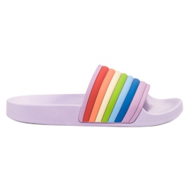 Sweet Shoes Barevné gumové žabky fialová vícebarevný