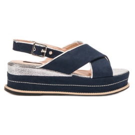 Lily Shoes Sandály se zapínáním na přezku modrý