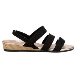 Fama Semišové sandály s gumičkou černý