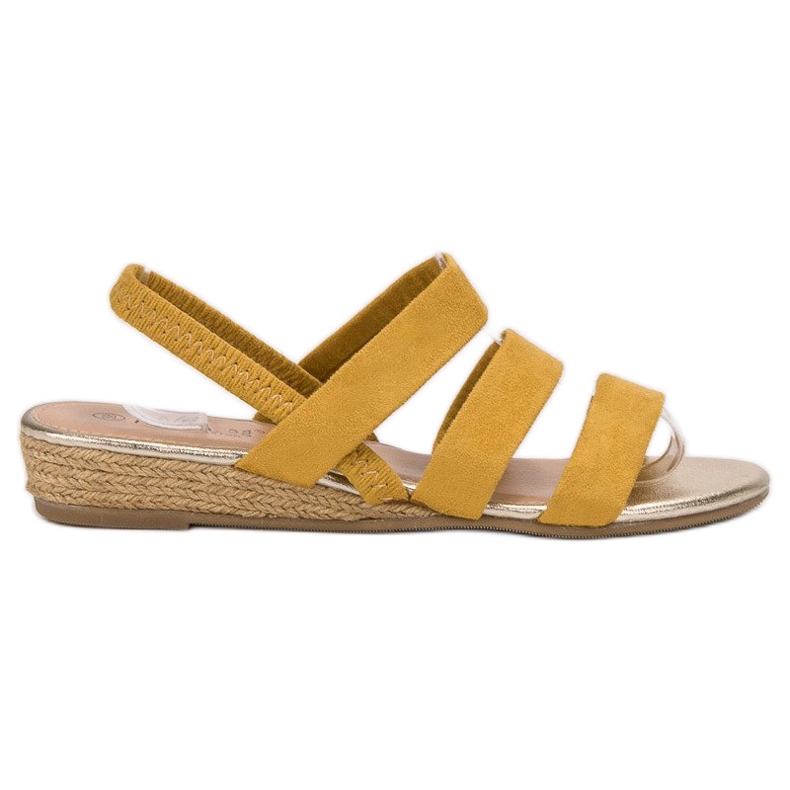 Fama Semišové sandály s gumičkou žlutá