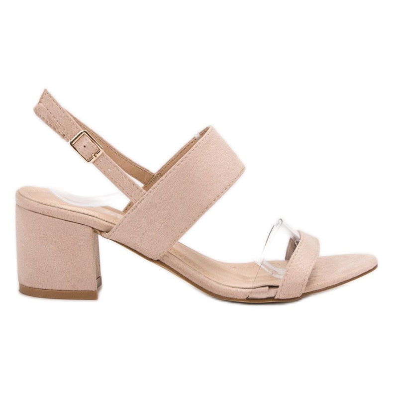 Bestelle Stylové semišové sandály hnědý