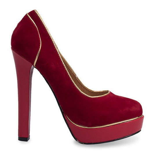 Klasické jehlové boty na platformě 805 červené Klasické jehlové boty na platformě 805 červené