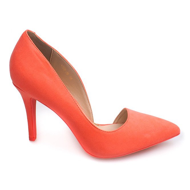 Semišové podpatky 4006 oranžová oranžový Semišové podpatky 4006 oranžová oranžový