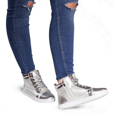 Tenisky Vysoké tenisky R17 Silver šedá