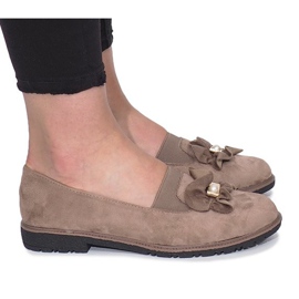 Khaki nazouvací boty s mašlí Pearl Inside vícebarevný zelený