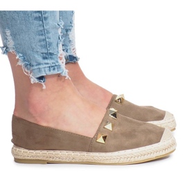 Zlaté sluneční olivové espadrilky vícebarevný zelený