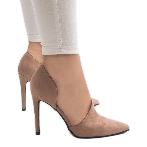 Růžové asymetrické podpatky C82A růžový Růžové asymetrické podpatky C82A růžový