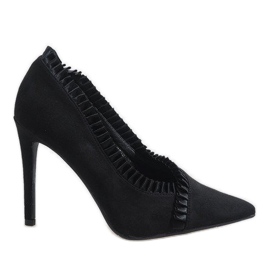 Černé klasické podpatky C72P černý