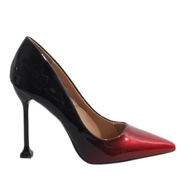 Červeně lakované podpatky LE030P červený