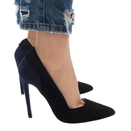 Černé klasické semišové podpatky 95299-35 černá
