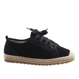 Černé krajkové espadrilky BB02P černý
