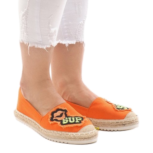 Oranžové espadrilky L-1047 oranžový