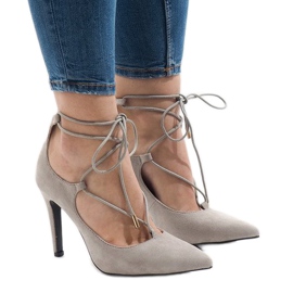 Šedé lodičky na čepu 4524-5 šedá Šedé lodičky na čepu 4524-5 šedá