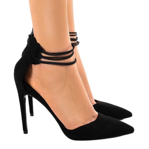 Černé lodičky na čepu 6941-P černá