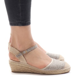 Šedé klínové sandály espadrilky LLI-3M88-7 šedá