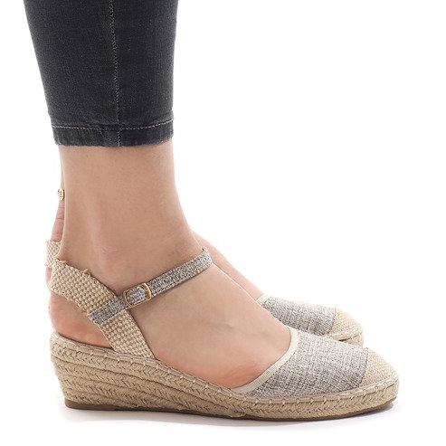 Šedé klínové sandály espadrilky LLI-3M88-7 šedá