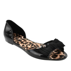 Černé gumové balerínky melissa s mašlí DD506-1 černý