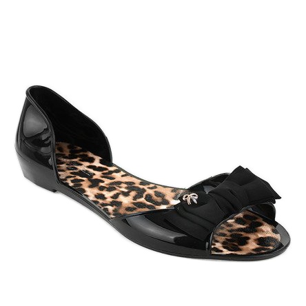 Černé gumové balerínky melissa s mašlí DD506-1 černá