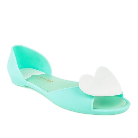 Zelené gumové balerínky meliski se srdcem KM121-14 zelená Zelené gumové balerínky meliski se srdcem KM121-14 zelená