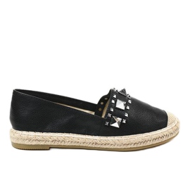 Černé espadrilky s cvočky LX-206 černá