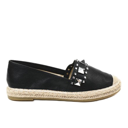 Černé espadrilky s cvočky LX-206 černá