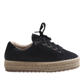 Černé krajkové espadrilky LX-07 černý