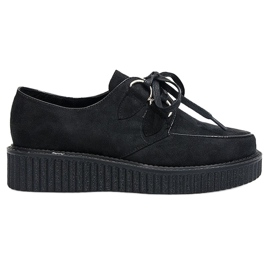 Creepers Boty Na Růžové Černé Platformě černá
