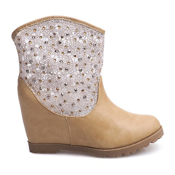 Prolamované kotníkové boty 7010 -16 Khaki Prolamované kotníkové boty 7010 -16 Khaki