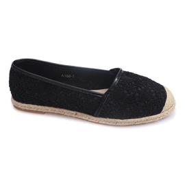 Balerínky Espadrilles A168 Černá černý