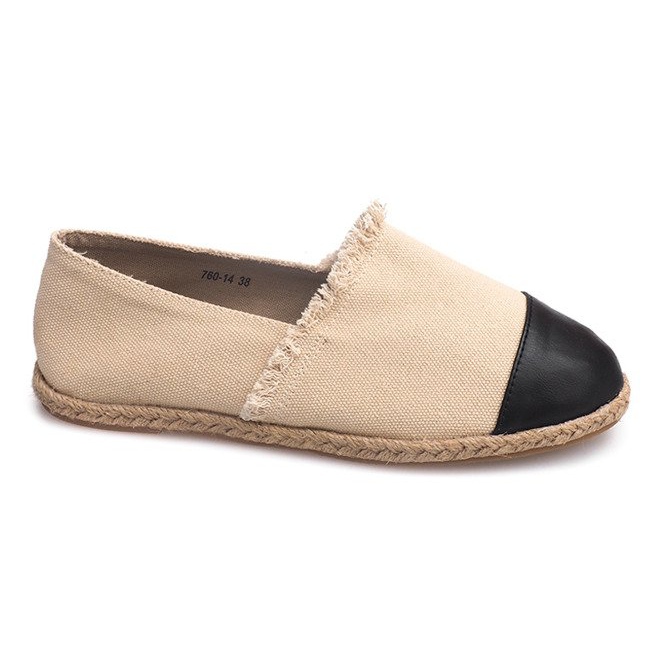 Plátěné espadrilky 760 béžové tenisky béžový černá