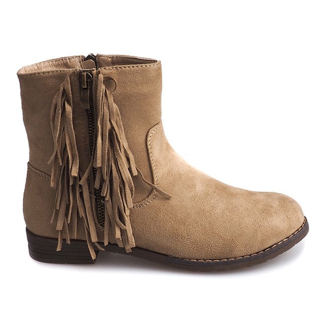 Teplé semišové kozačky Boho RMB-19 Khaki