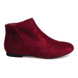 Suede Booties Chelsea boots 7-106 Red červený