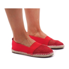 Prolamované espadrilové tenisky 188-38 červené červený