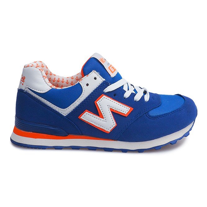 Tenisky Sportowe JK-33 ROYAL / WHITE / ORANGE modrý