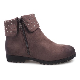 Semišové boty 6100-PA šedé šedá