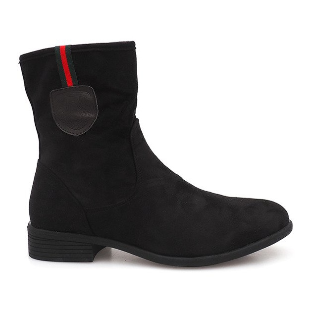 Semišové kozačky Jodhpur PT9853 Black černá