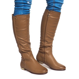 Vysoké teplé boty TL12865-18 Khaki vícebarevný zelený