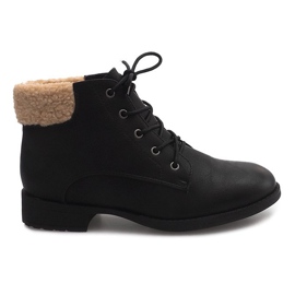Teplé boty Boty Jodhpur Fur PD-15 Black černý