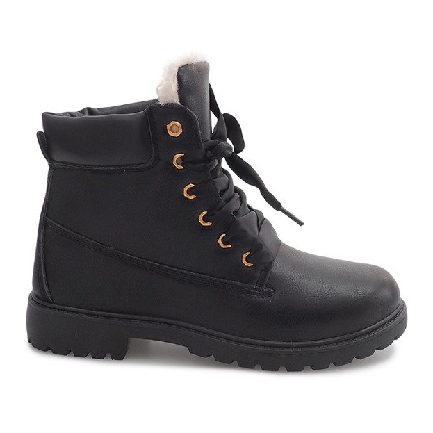 Zateplené kozačky TL037-3 černé černá