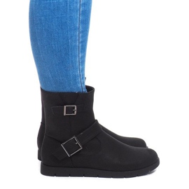Teplé boty se sponou B9813 černé černý