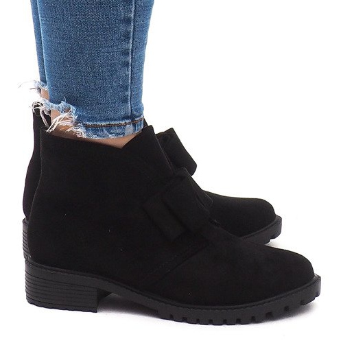 Semišové boty AT-0625 černé černá