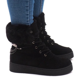 Teplé tenisky 16-560 černé černá