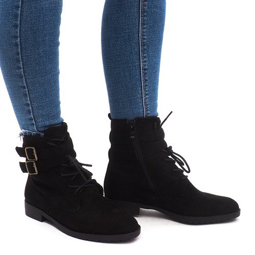 Teplé boty Jodhpur boty H7187 černé černá