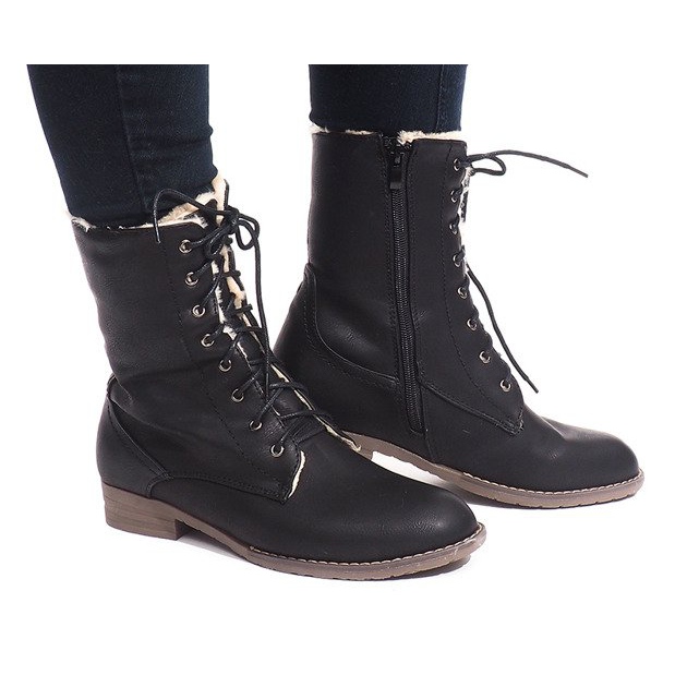 Teplé boty W159 černé černá