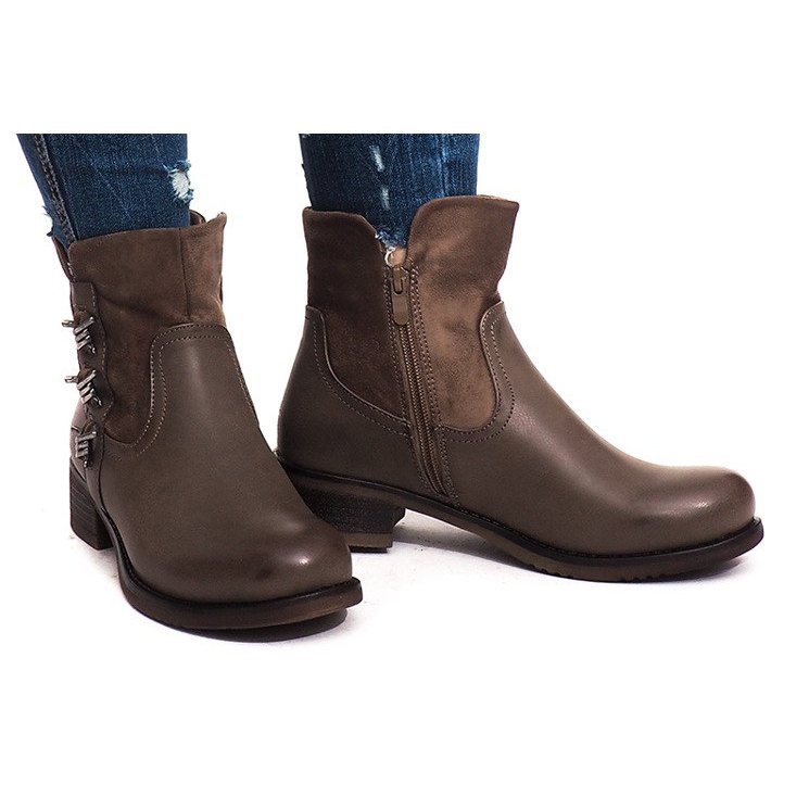 Teplé boty 4417 Khaki vícebarevný zelená