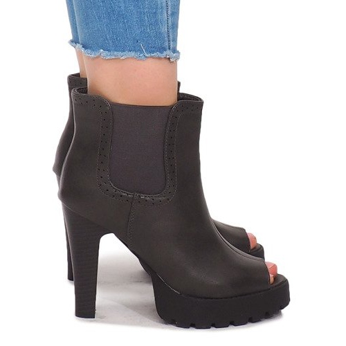 Otevřené boty na sloupku B2901-PB Šedá